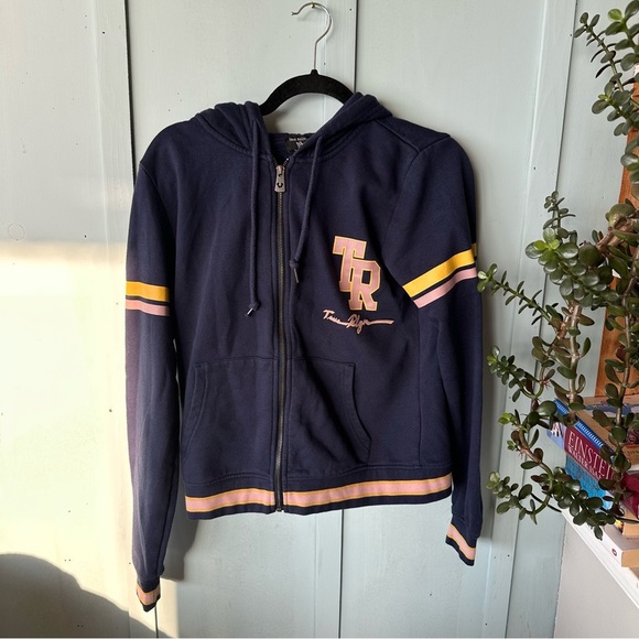 True Religion Varsity Hoodie in Navy and Gold - Picture 3 of 6